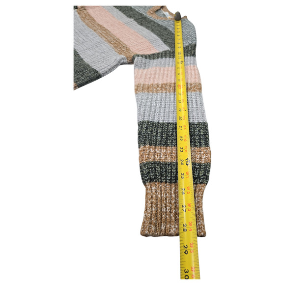 C&C California Wom Med Striped Long Sleeve Knit Sweater Fall Winter Cozy Warm - Picture 5 of 8